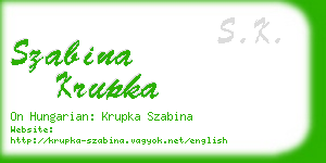 szabina krupka business card